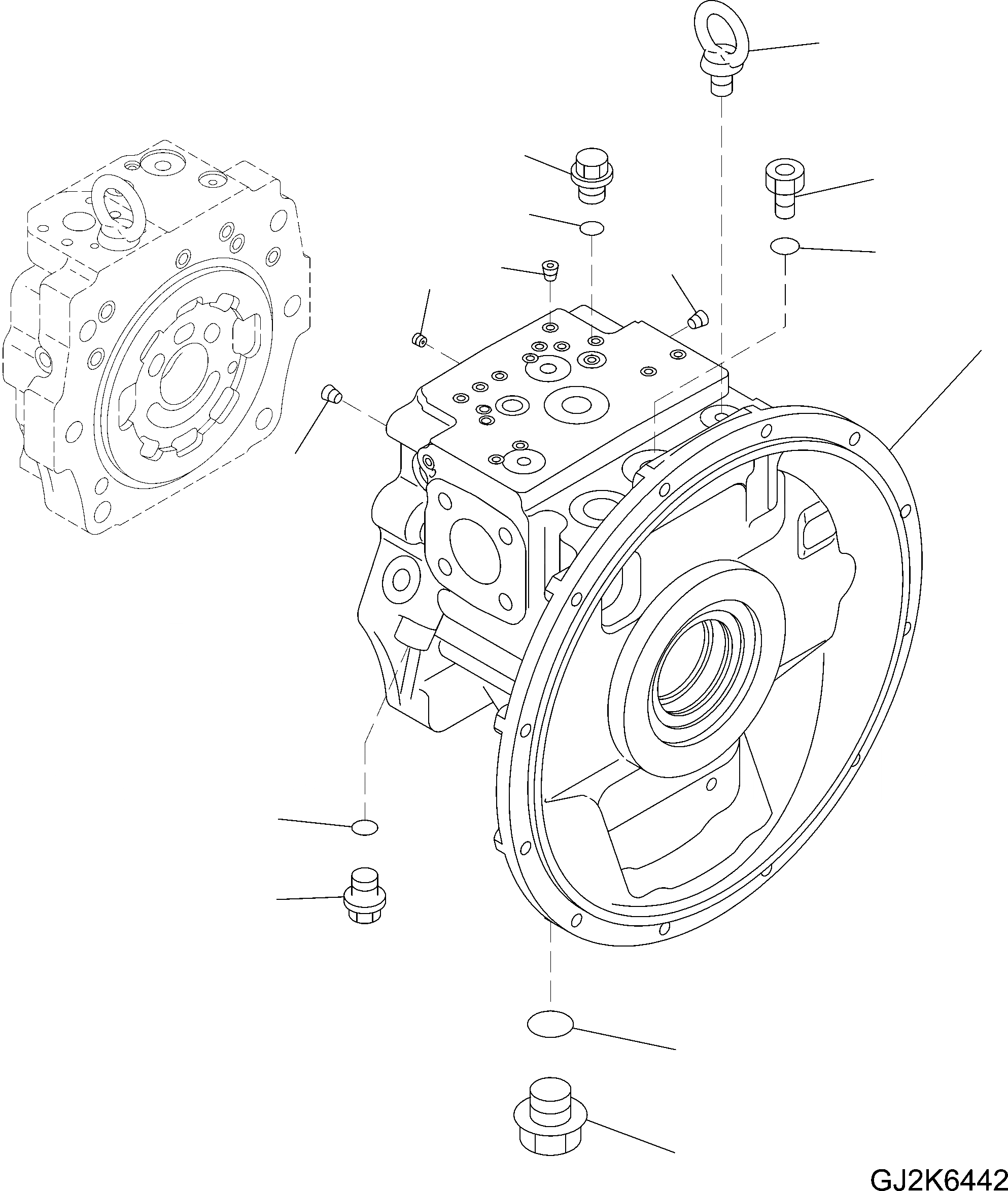 Схема запчастей Komatsu PW140-7 - ОСНОВН. НАСОС (/7) Y ОСНОВН. КОМПОНЕНТЫ И РЕМКОМПЛЕКТЫ