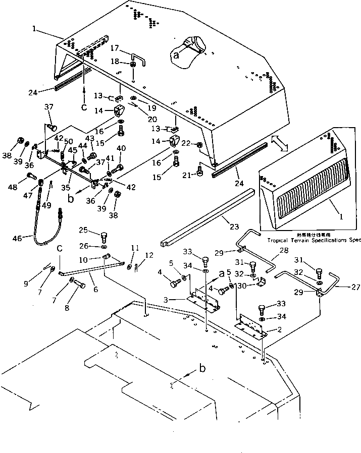 Схема запчастей Komatsu PW150-1 - MACHINERY ОБСТАНОВКА (/)(№8-) ОСНОВНАЯ РАМА¤ ШАССИ И КАБИНА