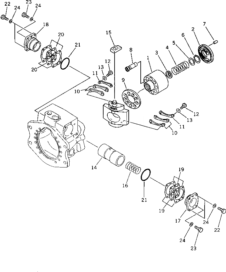Схема запчастей Komatsu PW150-1 - ГИДР. НАСОС.¤ ПЕРЕДН. (/) УПРАВЛ-Е РАБОЧИМ ОБОРУДОВАНИЕМ