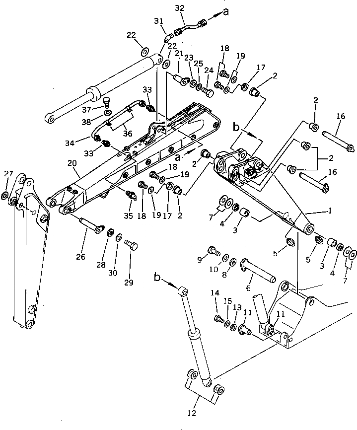 Схема запчастей Komatsu PW150-1 - СТРЕЛА РАБОЧЕЕ ОБОРУДОВАНИЕ
