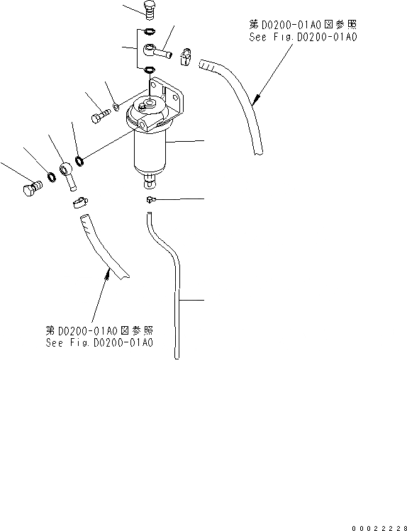 Схема запчастей Komatsu PW160-7K - ВОДООТДЕЛИТЕЛЬ ТОПЛИВН. БАК. AND КОМПОНЕНТЫ