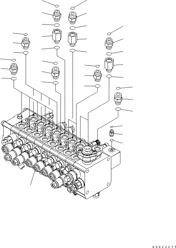Схема запчастей Komatsu PW160-7K - ОСНОВН. КЛАПАН СОЕДИНИТЕЛЬН. ЧАСТИ (/) (ДЛЯ 1-СЕКЦИОНН. СТРЕЛЫ С НАВЕСН.ОБОРУД) ГИДРАВЛИКА