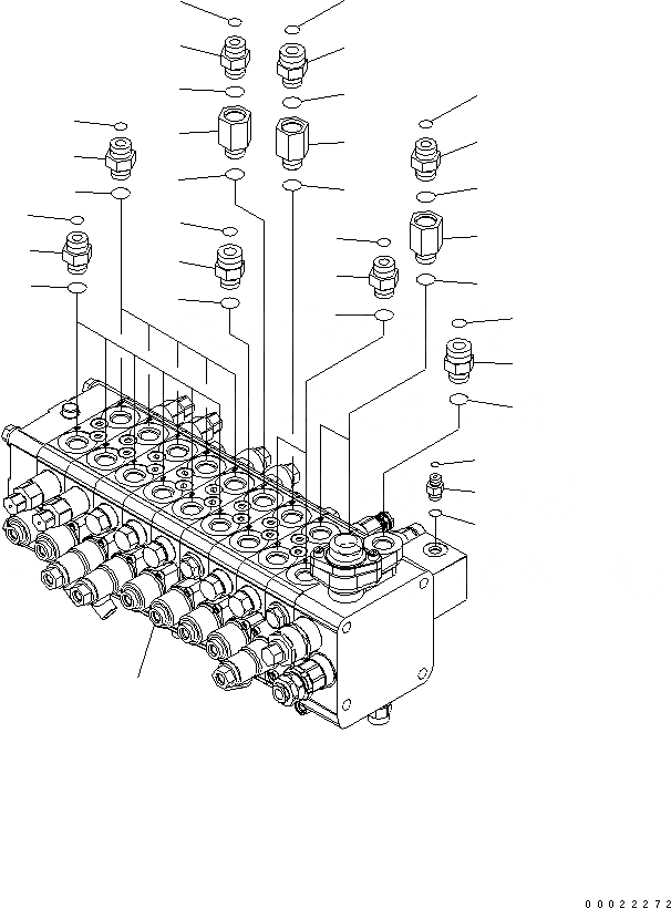 Схема запчастей Komatsu PW160-7K - ОСНОВН. КЛАПАН СОЕДИНИТЕЛЬН. ЧАСТИ (/) (ДЛЯ 2-СЕКЦИОНН. СТРЕЛЫ С НАВЕСН.ОБОРУД) ГИДРАВЛИКА