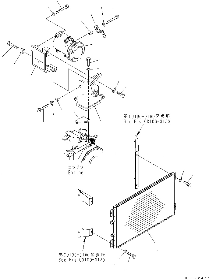 Схема запчастей Komatsu PW160-7K - КОНДИЦ. ВОЗДУХА (КОНДЕНСАТОР И КОМПРЕССОР) КАБИНА ОПЕРАТОРА И СИСТЕМА УПРАВЛЕНИЯ