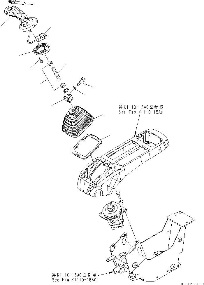 Схема запчастей Komatsu PW160-7K - P.P.C. КЛАПАН РЫЧАГ (ЛЕВ.) КАБИНА ОПЕРАТОРА И СИСТЕМА УПРАВЛЕНИЯ