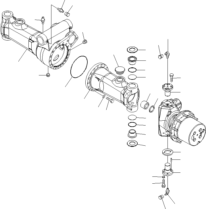 Схема запчастей Komatsu PW160-7K - ПЕРЕДНИЙ МОСТ (/) (.M ШИР.) SUSPENTION И КОЛЕСА