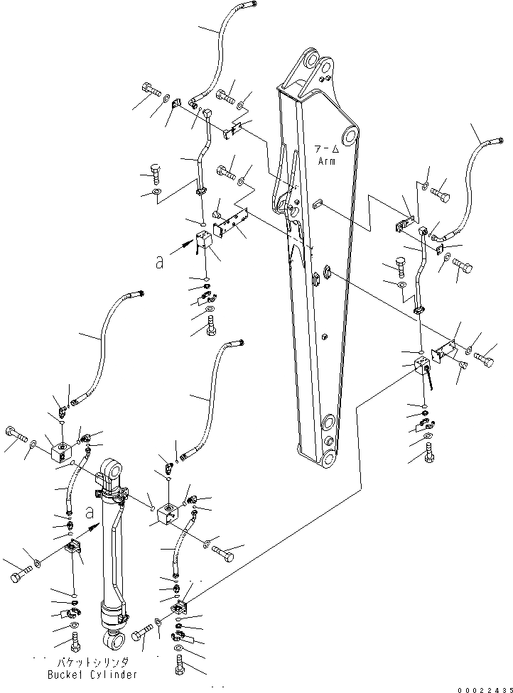Схема запчастей Komatsu PW160-7K - РУКОЯТЬ (.M) (ГРЕЙФЕРН. ЛИНИИ) РАБОЧЕЕ ОБОРУДОВАНИЕ