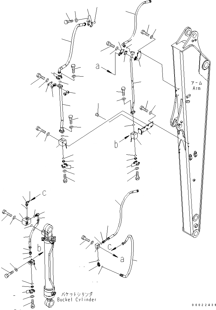 Схема запчастей Komatsu PW160-7K - РУКОЯТЬ (.M) (ГИДРОМОЛОТ ЛИНИИ) (/) РАБОЧЕЕ ОБОРУДОВАНИЕ