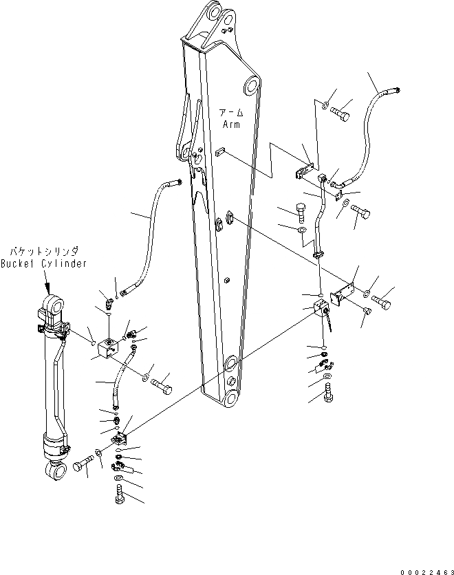 Схема запчастей Komatsu PW160-7K - РУКОЯТЬ (.M) (ГИДРОМОЛОТ ЛИНИИ) (/) РАБОЧЕЕ ОБОРУДОВАНИЕ