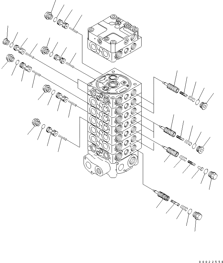 Схема запчастей Komatsu PW160-7K - ОСНОВН. КЛАПАН (8-СЕКЦИОНН.) (/9) (ДЛЯ 2-СЕКЦИОНН. СТРЕЛЫ) ОСНОВН. КОМПОНЕНТЫ И РЕМКОМПЛЕКТЫ