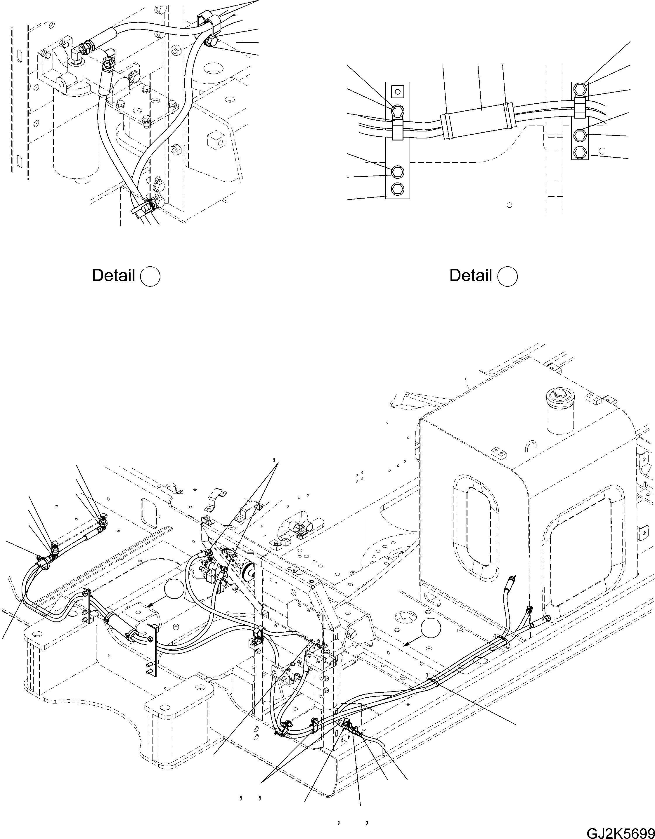 Схема запчастей Komatsu PW160-7E0 - ТОПЛИВН. ЛИНИЯ D ТОПЛИВН. БАК. AND КОМПОНЕНТЫ