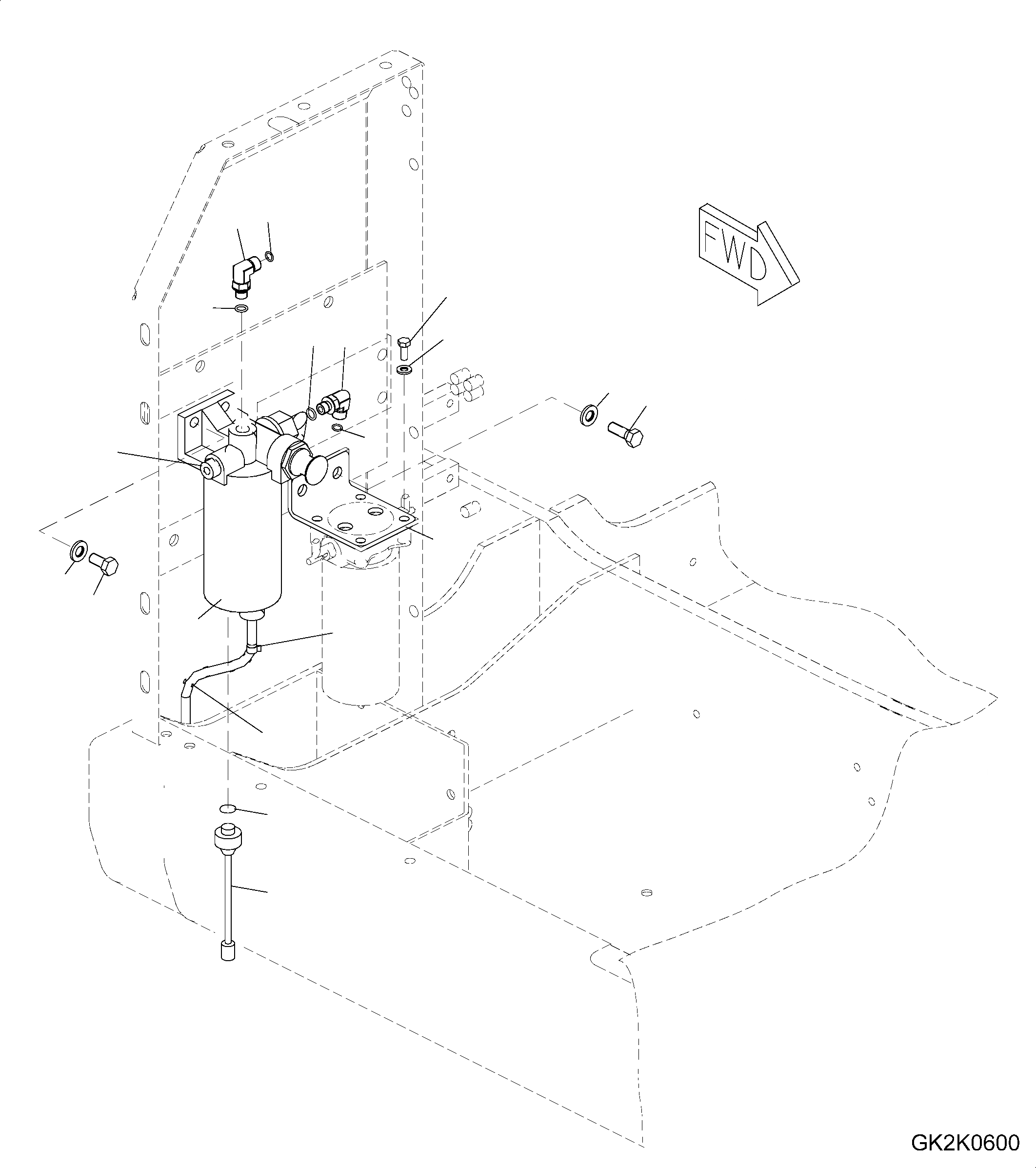 Схема запчастей Komatsu PW160-7E0 - ВОДООТДЕЛИТЕЛЬ D ТОПЛИВН. БАК. AND КОМПОНЕНТЫ