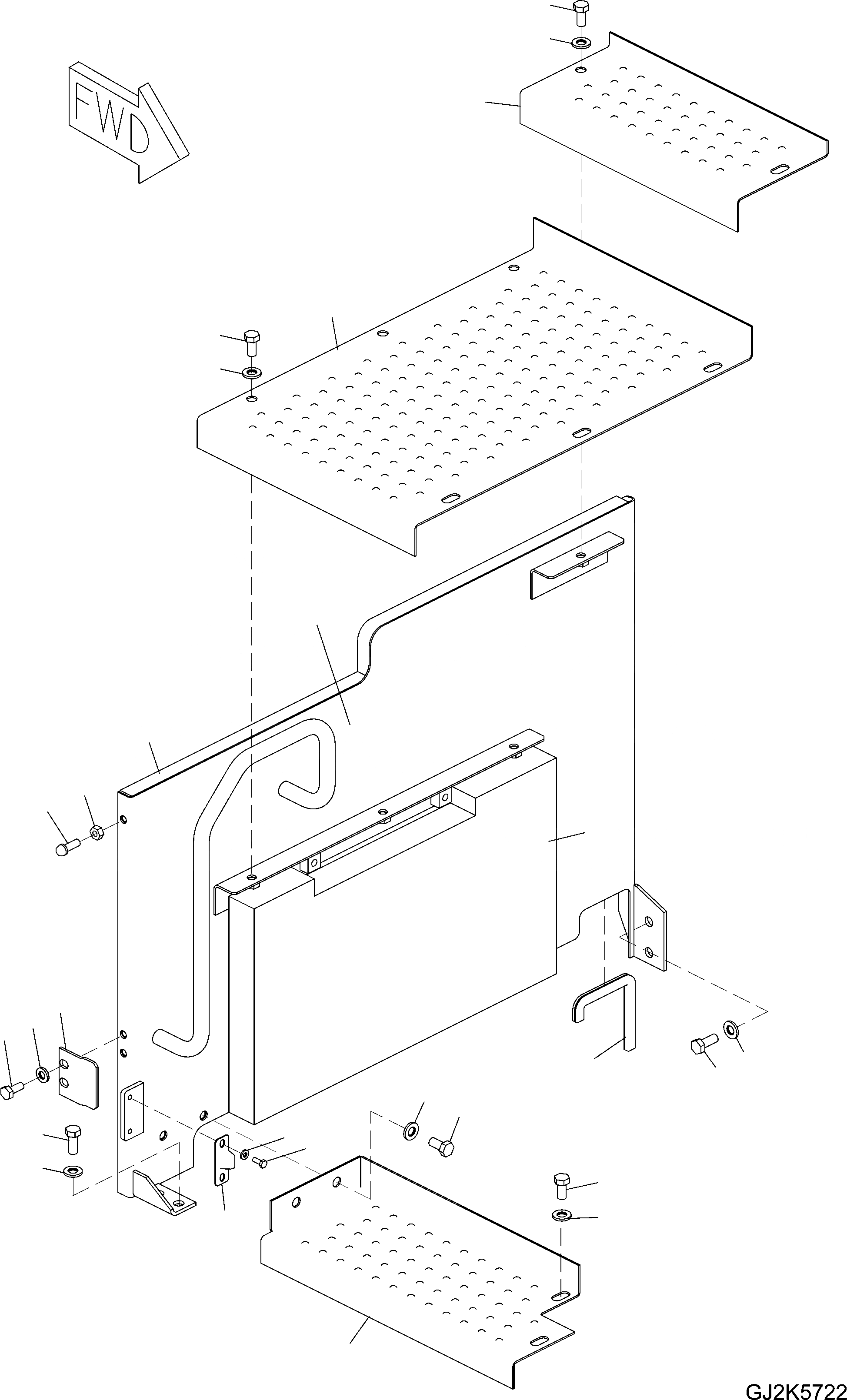 Схема запчастей Komatsu PW160-7E0 - WALK WAY (КАБИНА) M ЧАСТИ КОРПУСА