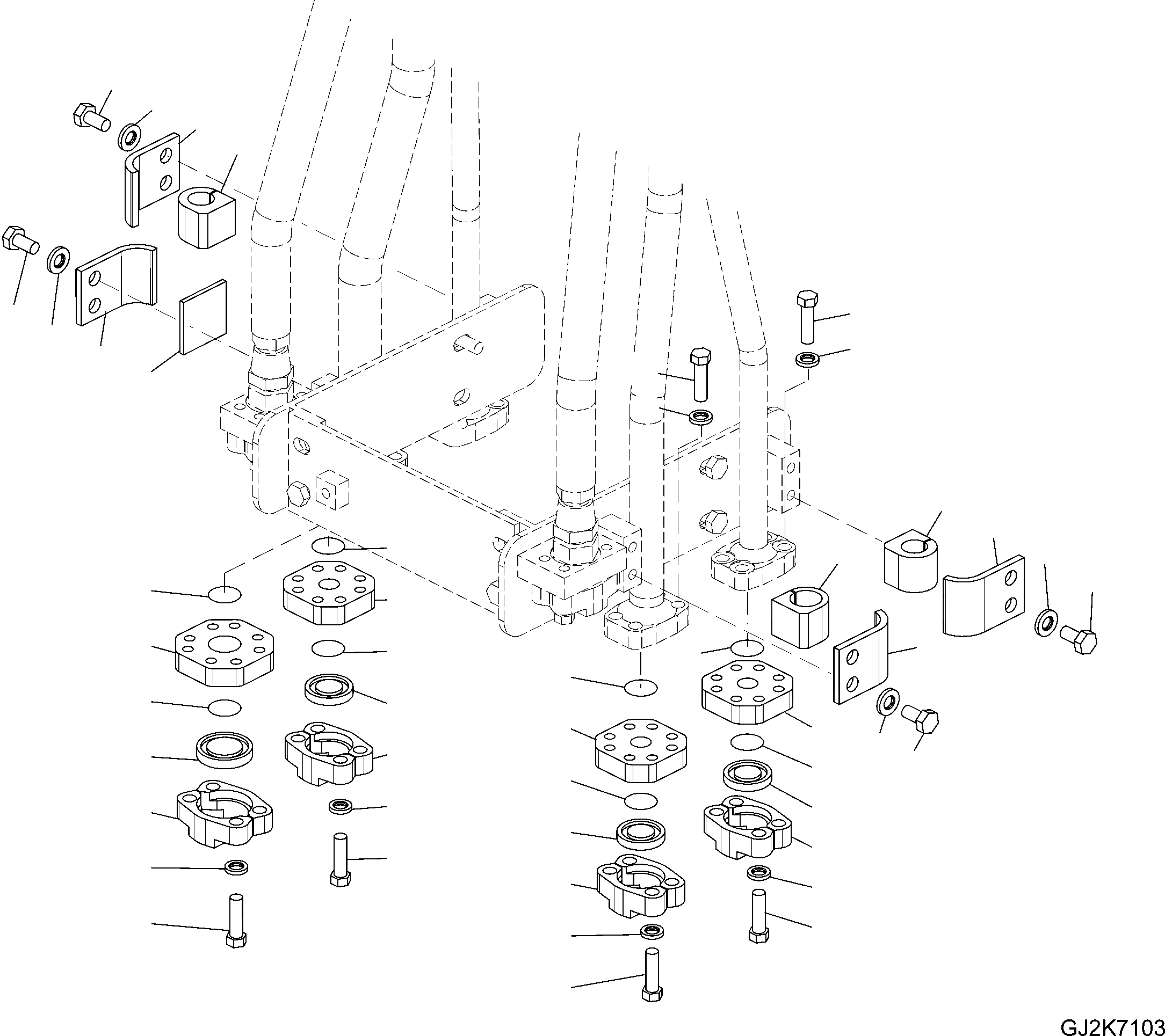 Схема запчастей Komatsu PW160-7E0 - РУКОЯТЬ ТРУБЫ БЕЗ BALL КЛАПАН (TWO НАВЕСН. ОБОРУДS) T РАБОЧЕЕ ОБОРУДОВАНИЕ