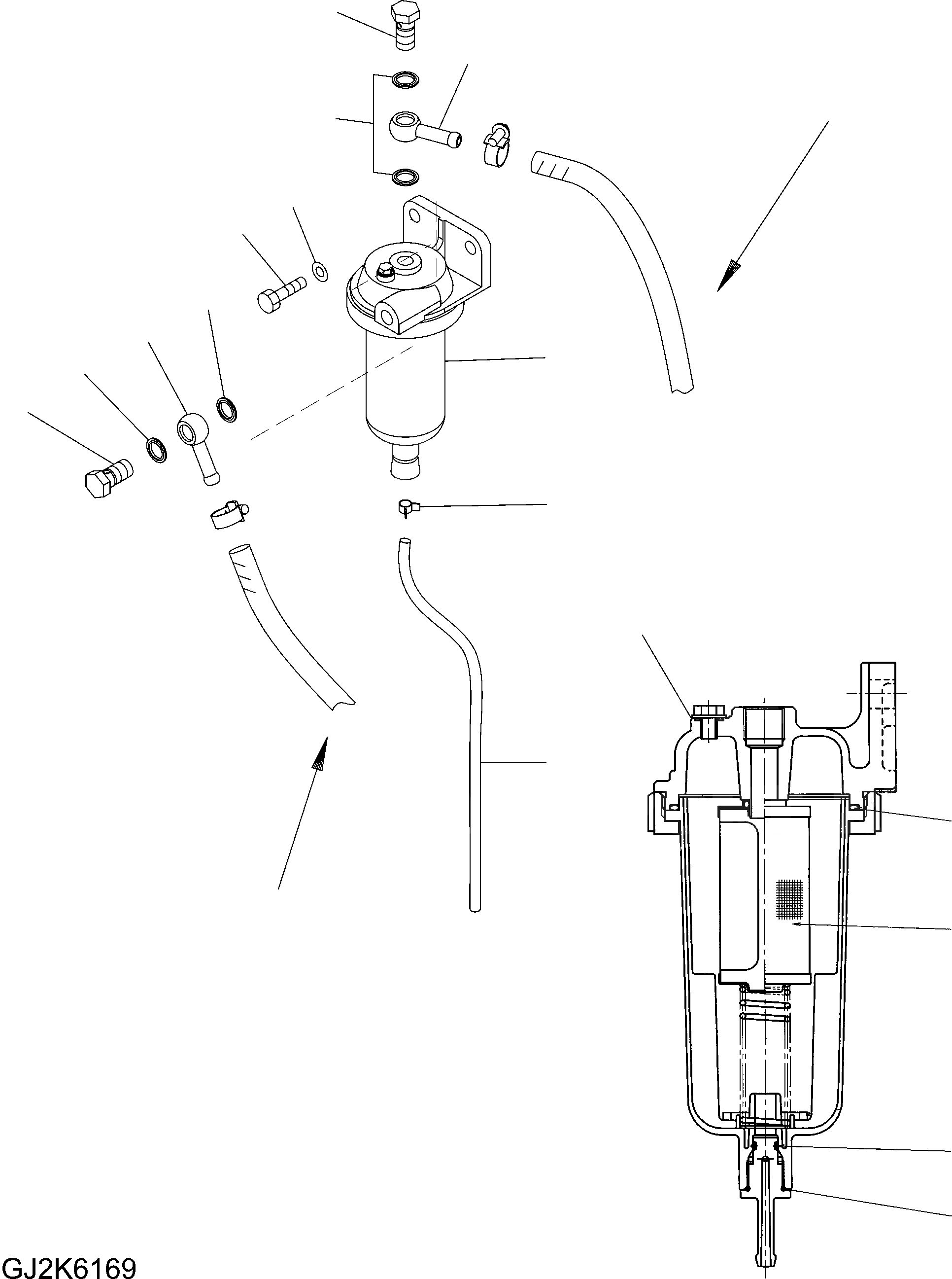 Схема запчастей Komatsu PW160-7 - ВОДООТДЕЛИТЕЛЬ D ТОПЛИВН. БАК. AND КОМПОНЕНТЫ