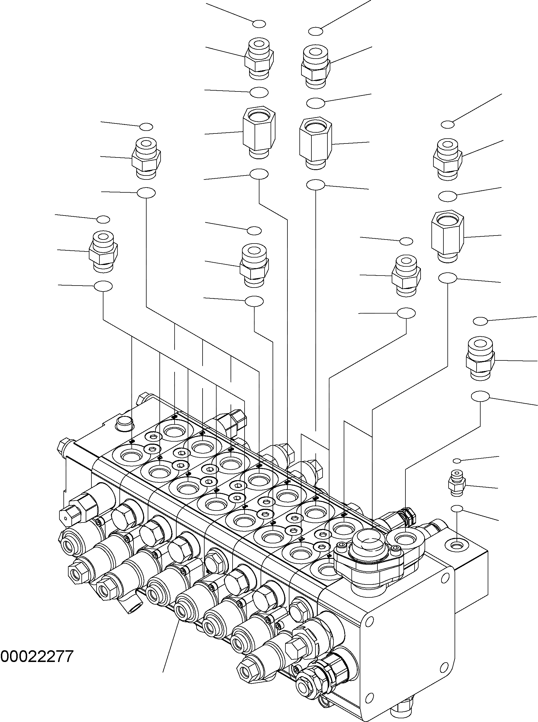 Схема запчастей Komatsu PW160-7 - ОСНОВН. КЛАПАН (8-СЕКЦИОНН./TWO-ЧАСТИ СТРЕЛА) - СОЕДИНИТЕЛЬН. ЧАСТИ (/) H ГИДРАВЛИКА