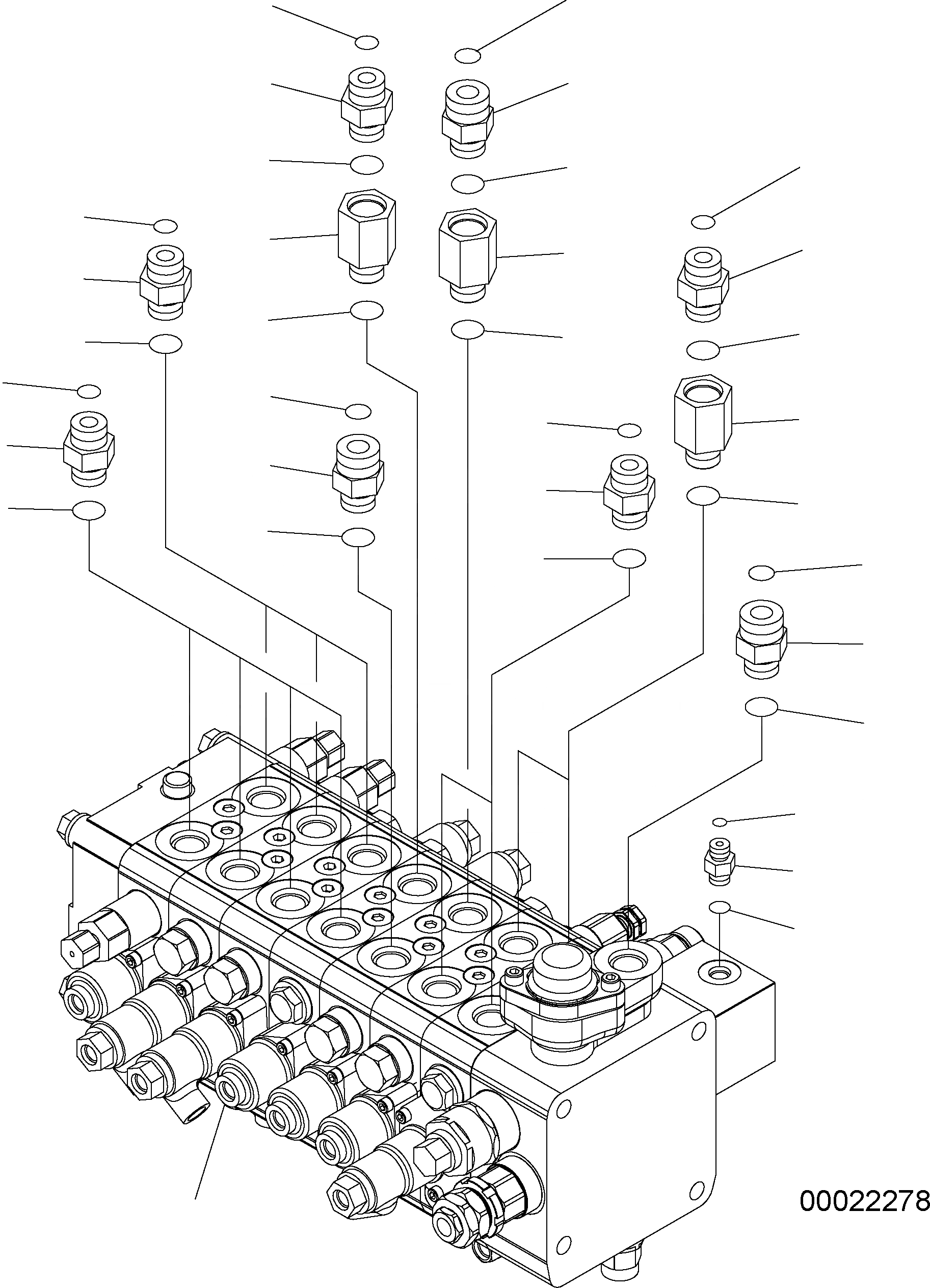 Схема запчастей Komatsu PW160-7 - ОСНОВН. КЛАПАН (7-СЕКЦИОНН./ONE-ЧАСТИ СТРЕЛА) - СОЕДИНИТЕЛЬН. ЧАСТИ (/) H ГИДРАВЛИКА