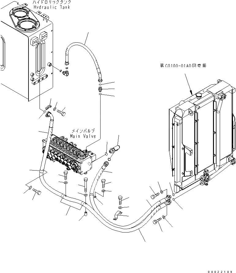 Схема запчастей Komatsu PW160-7 - МАСЛООХЛАДИТЕЛЬ ЛИНИЯ H ГИДРАВЛИКА