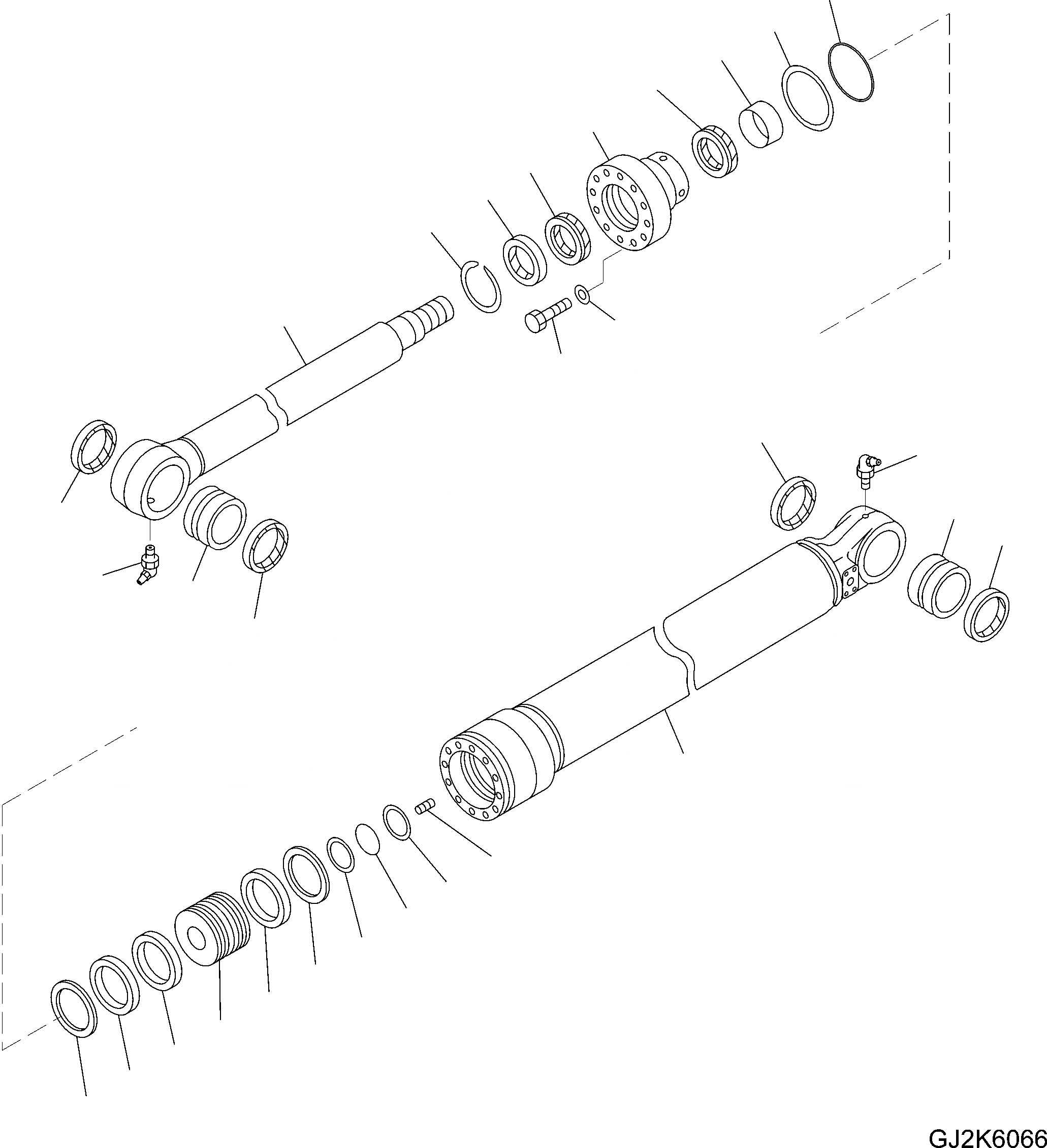 Схема запчастей Komatsu PW160-7 - ВРАЩАЮЩ. РУКОЯТЬ (ЦИЛИНДР КОВША) (ВНУТР. ЧАСТИ) T РАБОЧЕЕ ОБОРУДОВАНИЕ