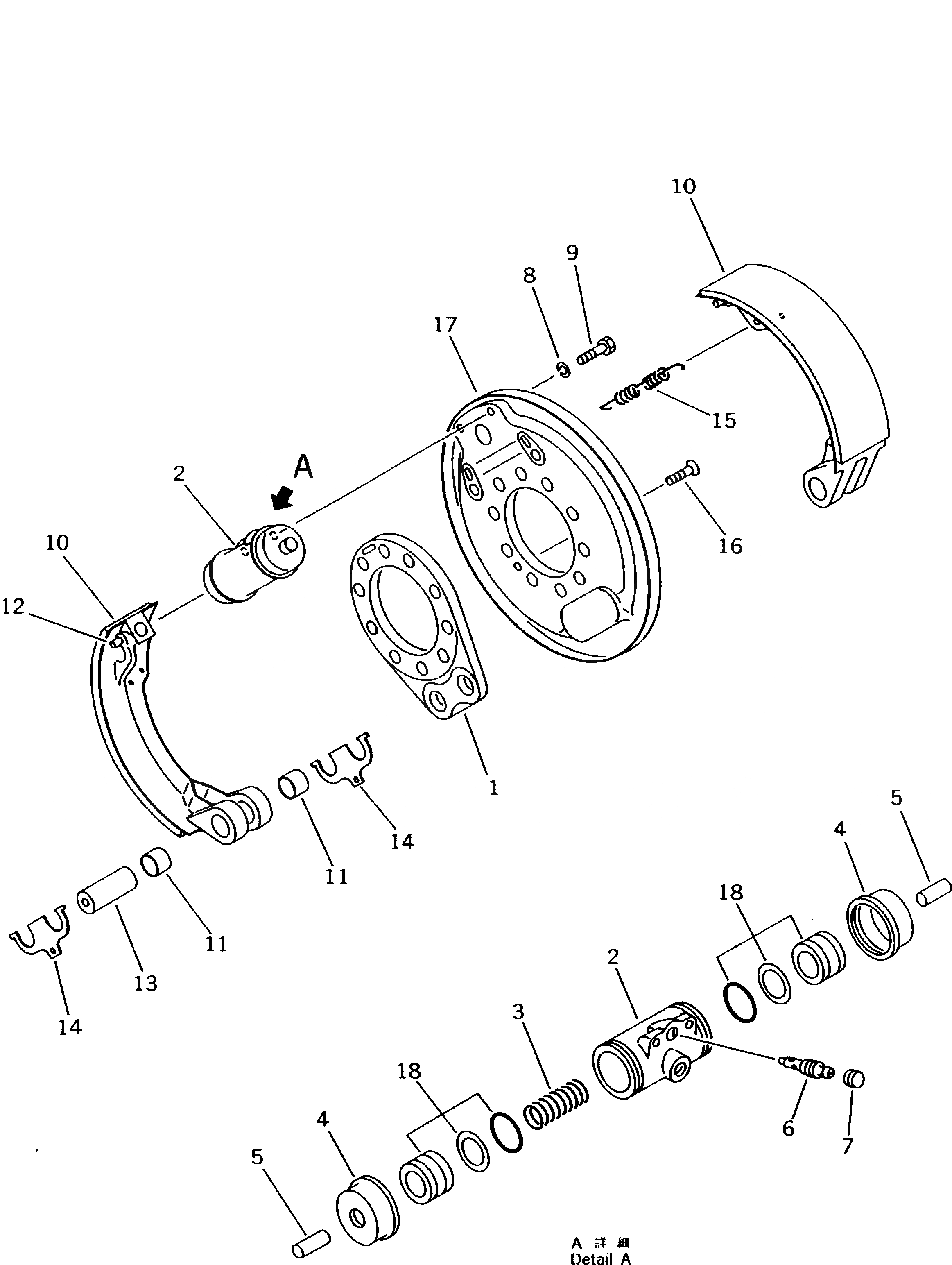 Схема запчастей Komatsu PW170-5K - КОЛЕСН. ТОРМОЗ ШАССИ¤ ТРАНСМИССИЯ¤ МОСТ¤ КОЛЕСА И ВОЗД. СИСТЕМА