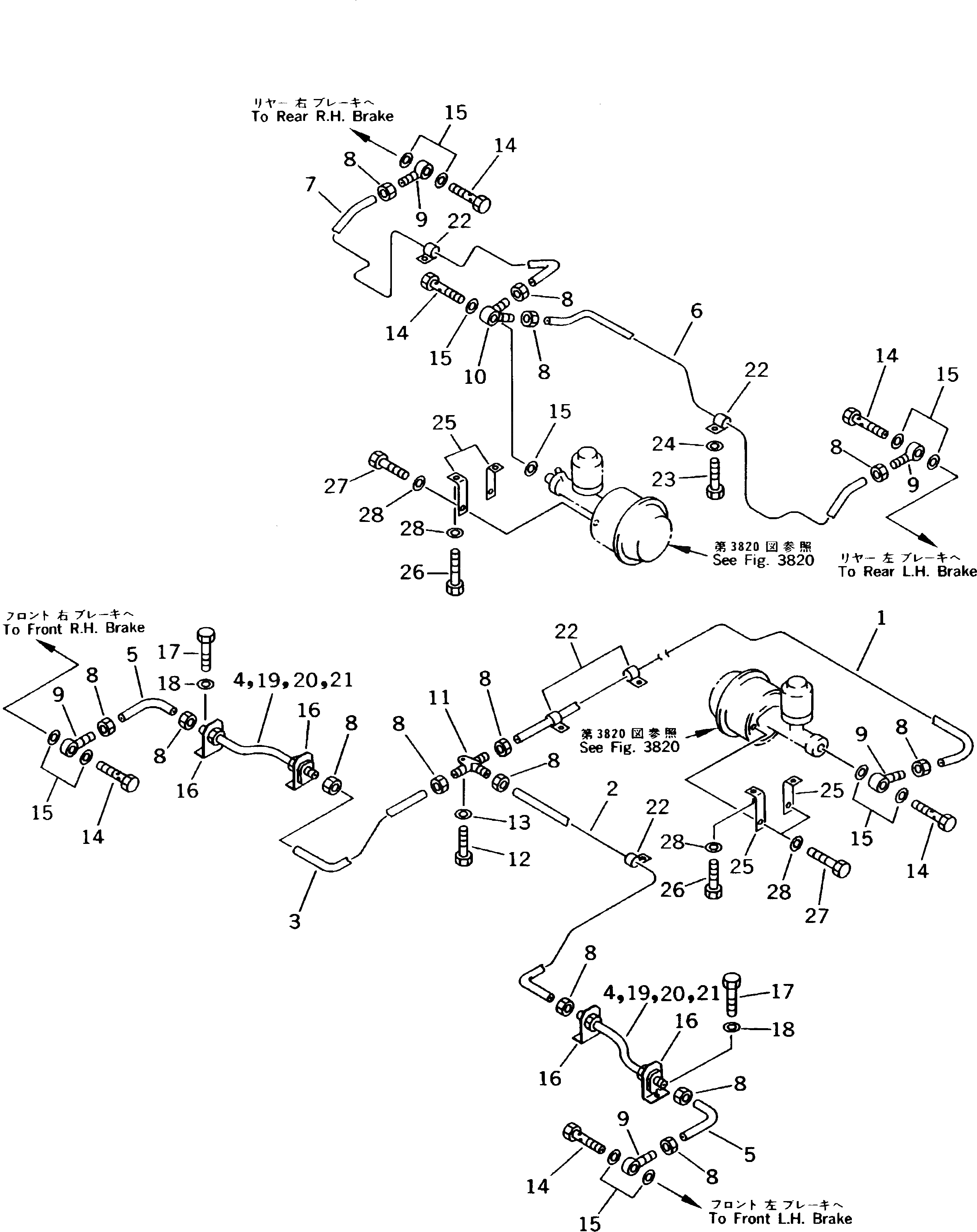 Схема запчастей Komatsu PW170-5K - ГИДРАВЛ ТОРМОЗНАЯ ГИДРОЛИНИЯ ШАССИ¤ ТРАНСМИССИЯ¤ МОСТ¤ КОЛЕСА И ВОЗД. СИСТЕМА