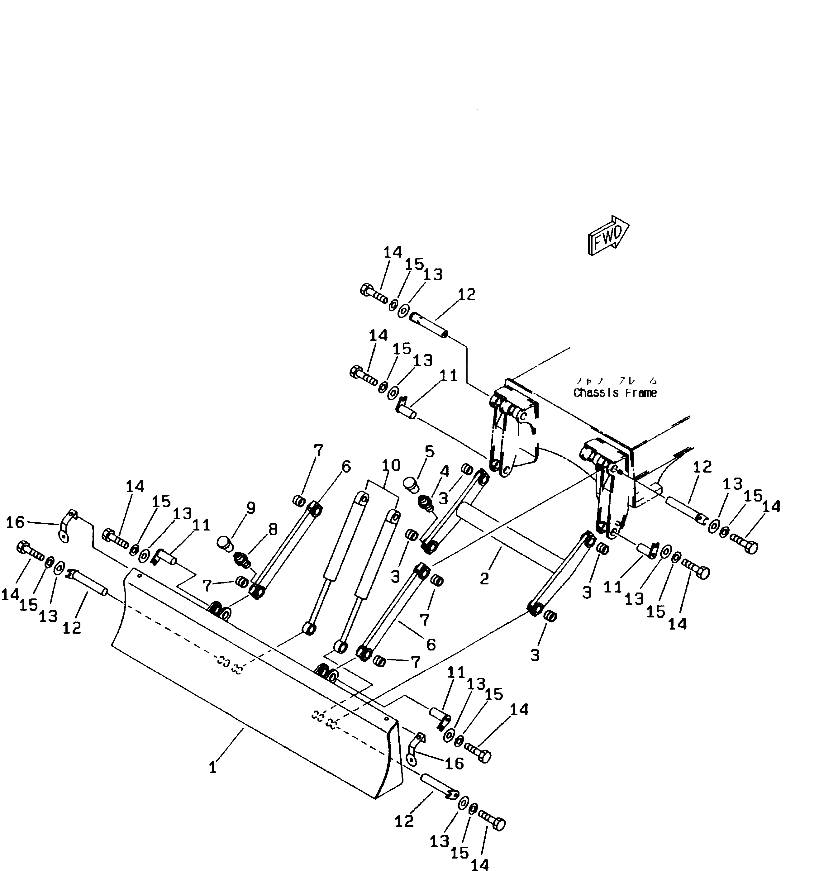 Схема запчастей Komatsu PW170-5K - ЗАДН. ОТВАЛ ШАССИ¤ ТРАНСМИССИЯ¤ МОСТ¤ КОЛЕСА И ВОЗД. СИСТЕМА