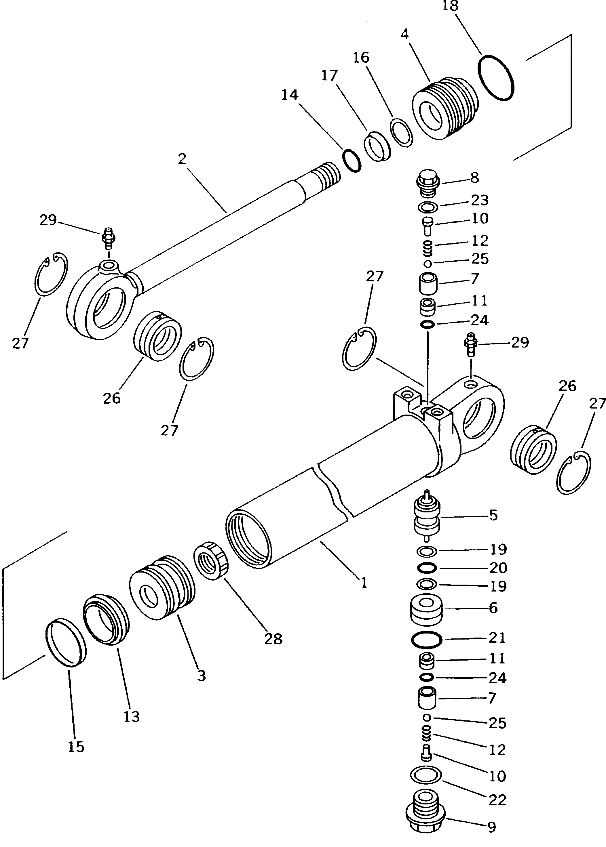 Схема запчастей Komatsu PW170-5K - ЦИЛИНДР ОТВАЛА ШАССИ¤ ТРАНСМИССИЯ¤ МОСТ¤ КОЛЕСА И ВОЗД. СИСТЕМА