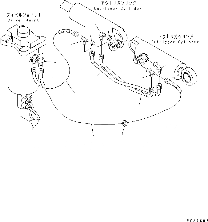 Схема запчастей Komatsu PW170-5K - ГИДРОЛИНИЯ (ЗАДН. ЦИЛИНДР ОПОРЫ ЛИНИЯ) ШАССИ¤ ТРАНСМИССИЯ¤ МОСТ¤ КОЛЕСА И ВОЗД. СИСТЕМА