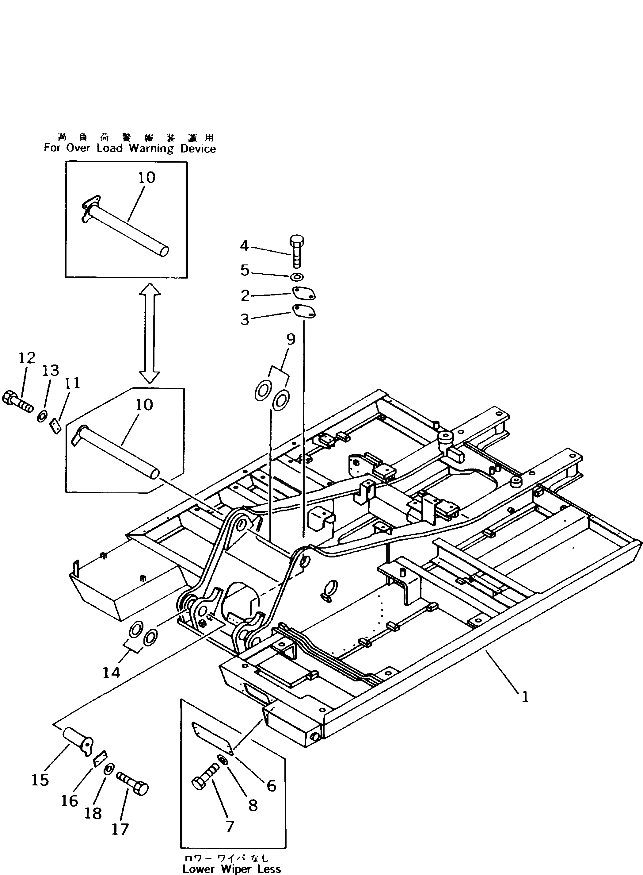 Схема запчастей Komatsu PW170-5K - ОСНОВНАЯ РАМА СИСТЕМА УПРАВЛЕНИЯ И ОСНОВНАЯ РАМА