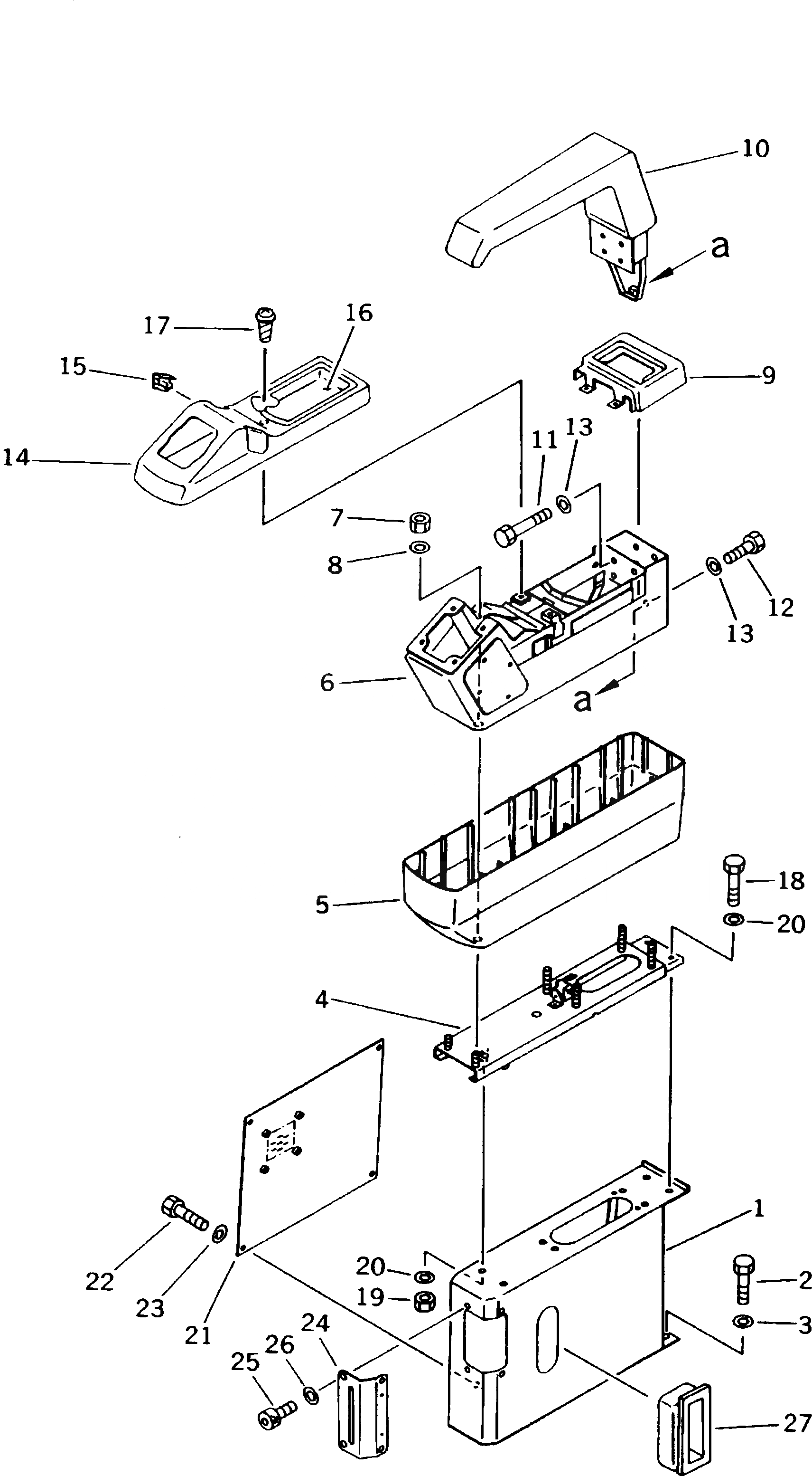 Схема запчастей Komatsu PW170-5K - ЛЕВ. СТОЙКА ЧАСТИ КОРПУСА