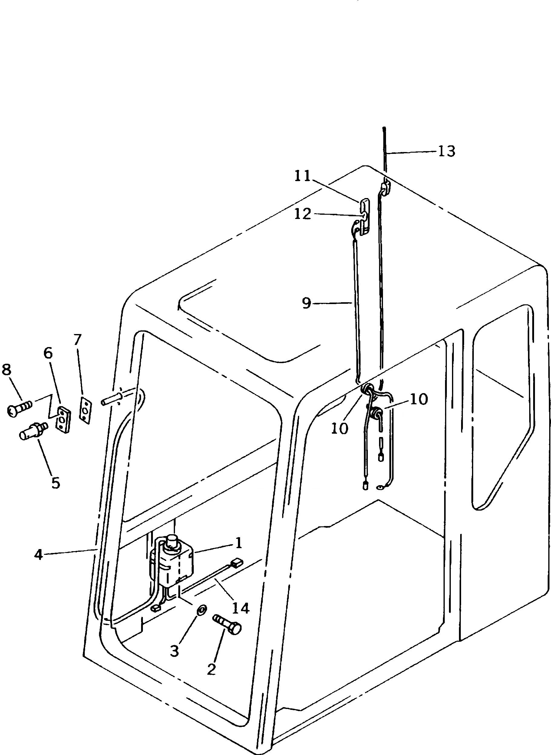Схема запчастей Komatsu PW170-5K - КАБИНА (ОМЫВАТЕЛЬ СТЕКЛА И ЭЛЕКТРИКА) (/) ЧАСТИ КОРПУСА