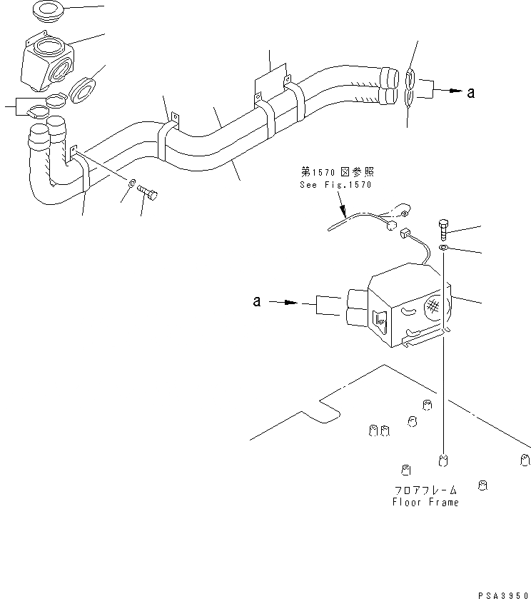 Схема запчастей Komatsu PW170-5K - ГИДР. ПРОВОД. ОБОГРЕВАТЕЛЯ (ВОЗД.) ЧАСТИ КОРПУСА