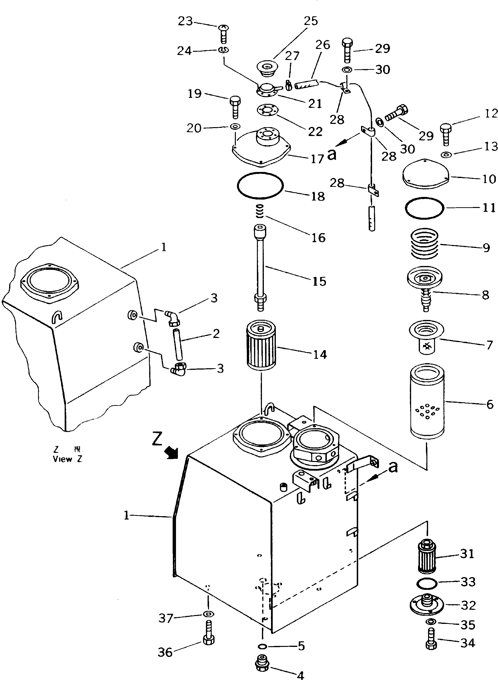 Схема запчастей Komatsu PW170-5K - ГИДР. БАК. УПРАВЛ-Е РАБОЧИМ ОБОРУДОВАНИЕМ