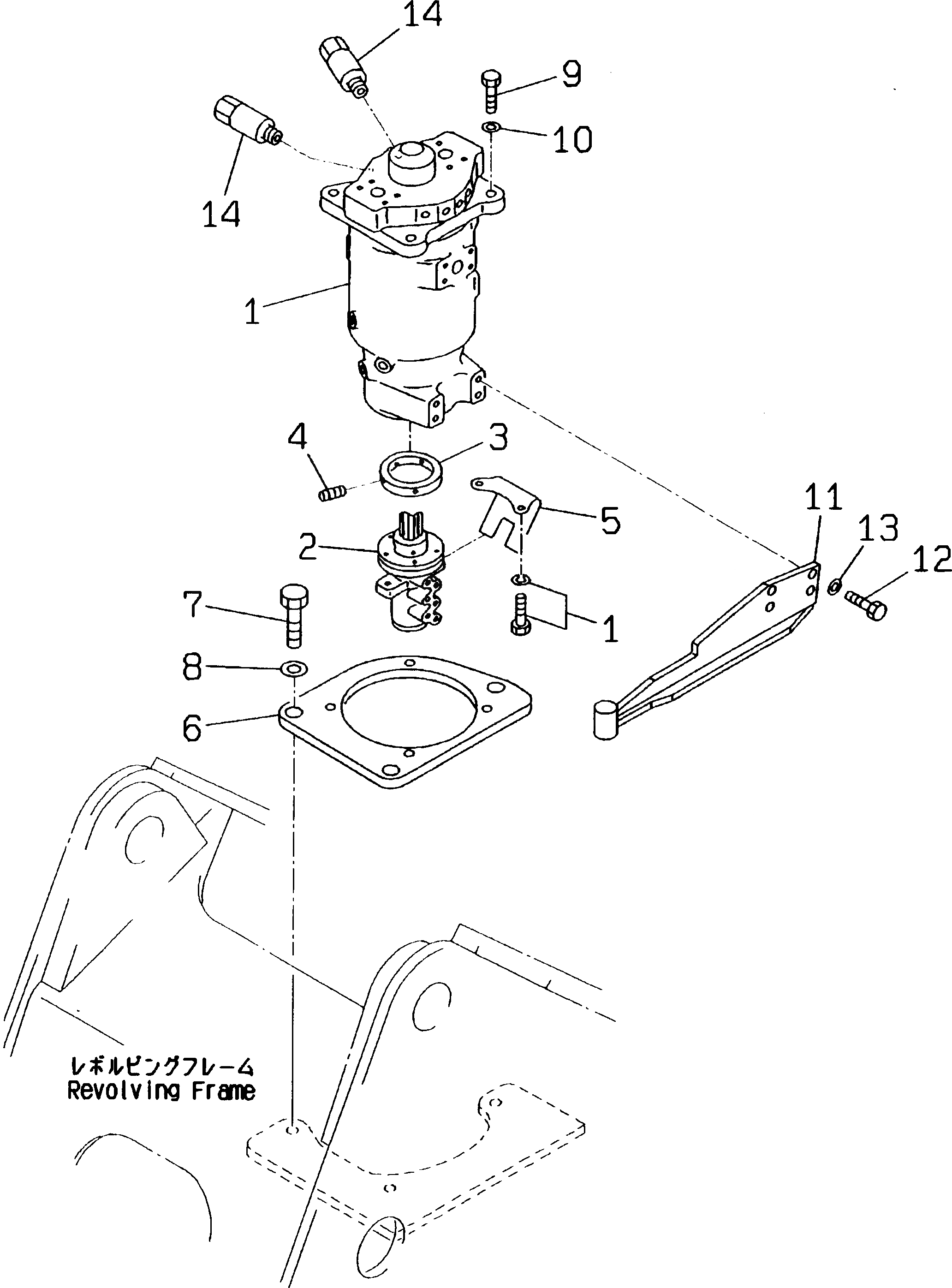 Схема запчастей Komatsu PW170-5K - ПОВОРОТНОЕ СОЕДИНЕНИЕ ЭЛЕМЕНТЫ КРЕПЛЕНИЯ УПРАВЛ-Е РАБОЧИМ ОБОРУДОВАНИЕМ