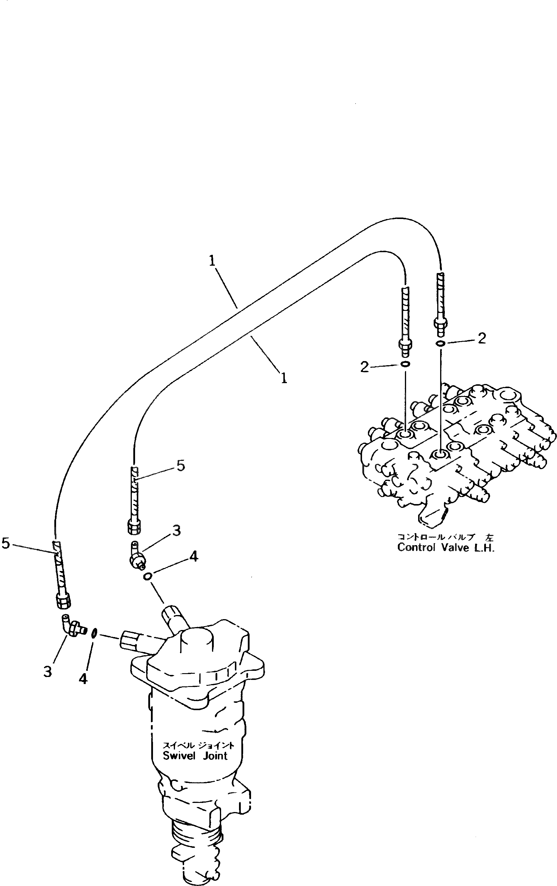 Схема запчастей Komatsu PW170-5K - ГИДРОЛИНИЯ (ЛИНИЯ НАВЕСН. ОБОРУД. ШАССИ) (ВЕРХН.) УПРАВЛ-Е РАБОЧИМ ОБОРУДОВАНИЕМ