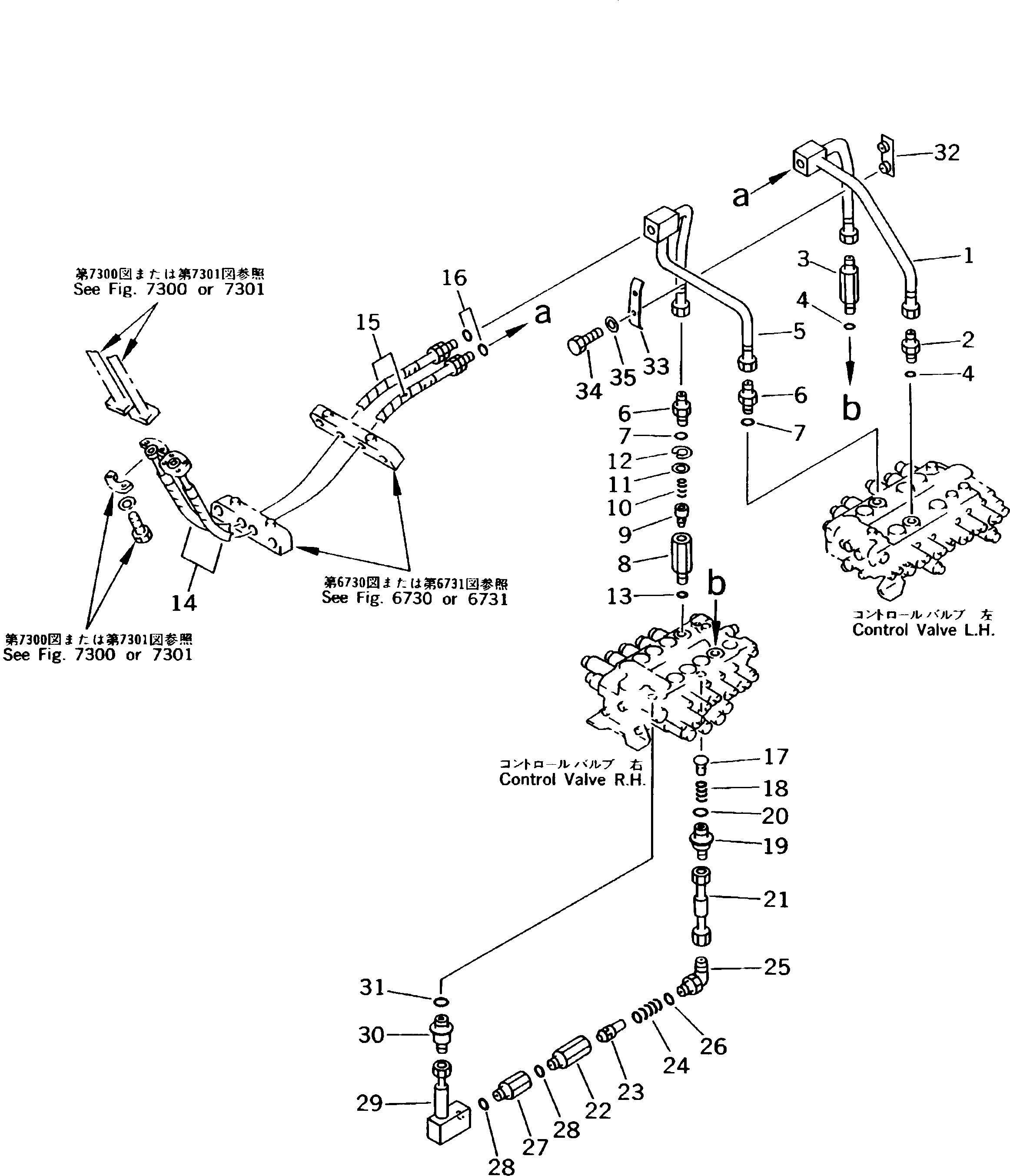 Схема запчастей Komatsu PW170-5K - ГИДРОЛИНИЯ (ЦИЛИНДР РУКОЯТИ) (ШАССИ) УПРАВЛ-Е РАБОЧИМ ОБОРУДОВАНИЕМ
