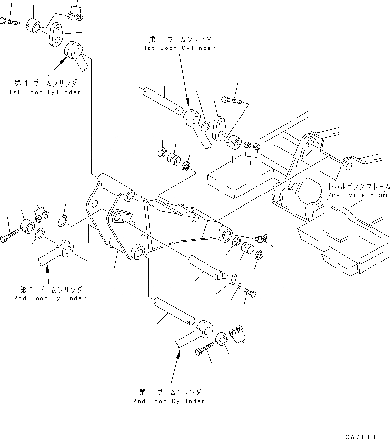 Схема запчастей Komatsu PW170-5K - 1-Я СТРЕЛА (ТРЕБ-Я ПО БЕЗОПАСНОСТИ ЕС) РАБОЧЕЕ ОБОРУДОВАНИЕ