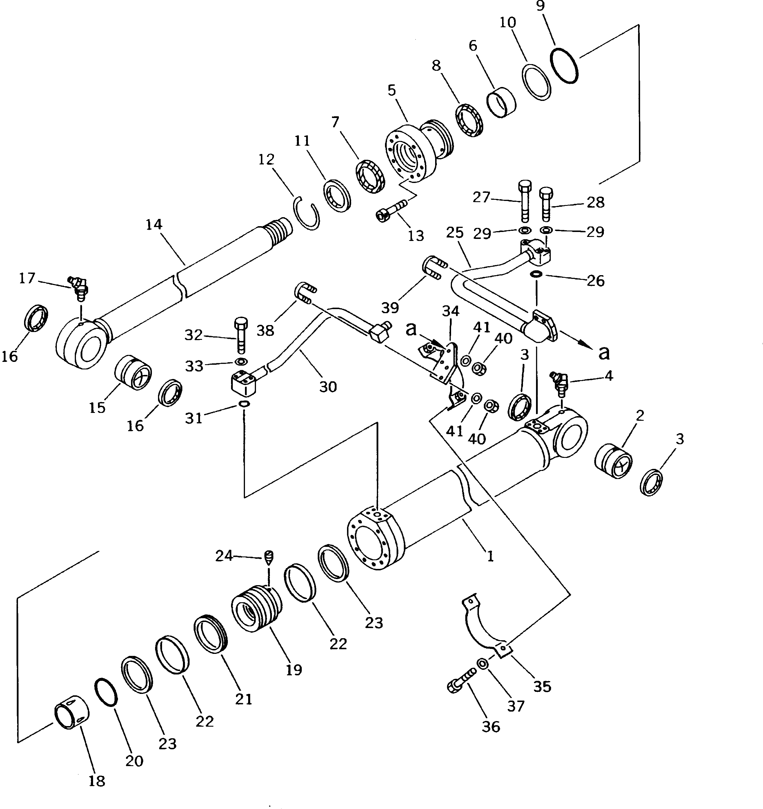 Схема запчастей Komatsu PW170-5K - 1-Я СТРЕЛА ЦИЛИНДР (ДЛЯ 2-СЕКЦИОНН. СТРЕЛЫ) РАБОЧЕЕ ОБОРУДОВАНИЕ