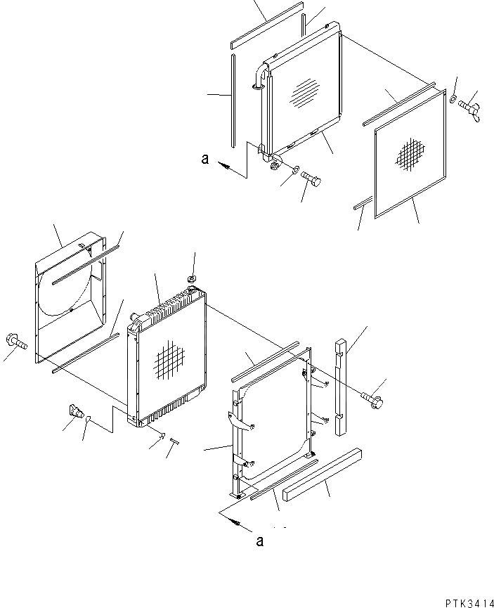 Схема запчастей Komatsu PW170ES-6K - ОХЛАЖД-Е (РАДИАТОР) (ЖЕСТК. МАСЛООХЛАДИТЕЛЬ)(№K-K999) C СИСТЕМА ОХЛАЖДЕНИЯ