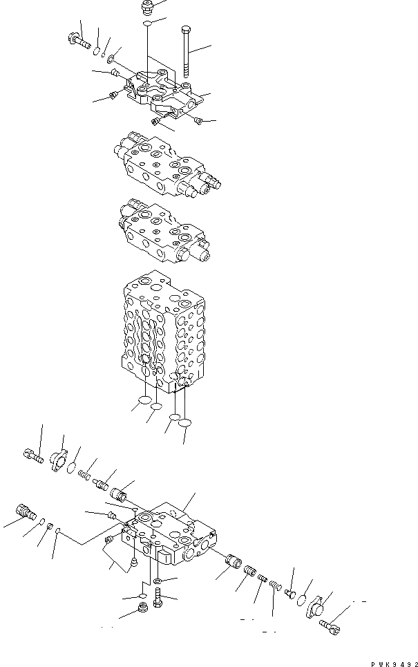 Схема запчастей Komatsu PW170ES-6K - ОСНОВН. КЛАПАН (ВНУТР. ЧАСТИ) (/) H ГИДРАВЛИКА