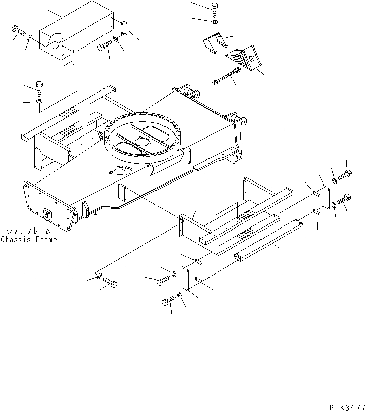 Схема запчастей Komatsu PW170ES-6K - ШАССИ РАМА (ЯЩИК Д/ИНСТРУМЕНТА, СТУПЕНИ, КОЛЕСА СТОПОР)(№K-K999) S SUSPENTION И КОЛЕСА