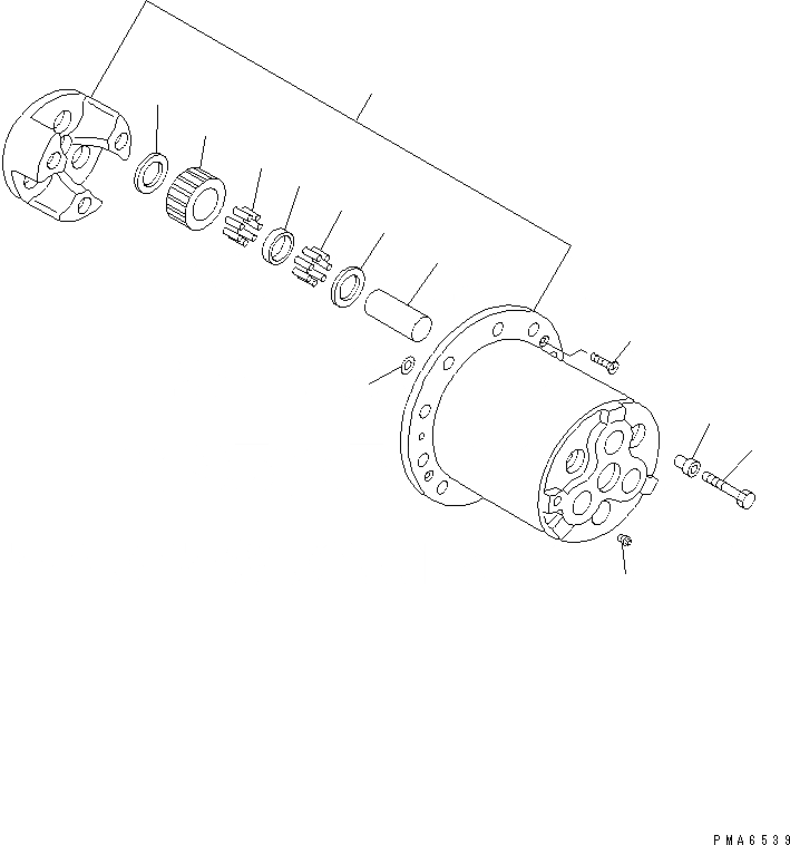 Схема запчастей Komatsu PW170ES-6K - ЗАДН. МОСТ (ПОНИЖАЮЩ. ПЕРЕДАЧА) (ГЕРМАН./AUSTRIA СПЕЦ-Я.)(№K-) S SUSPENTION И КОЛЕСА