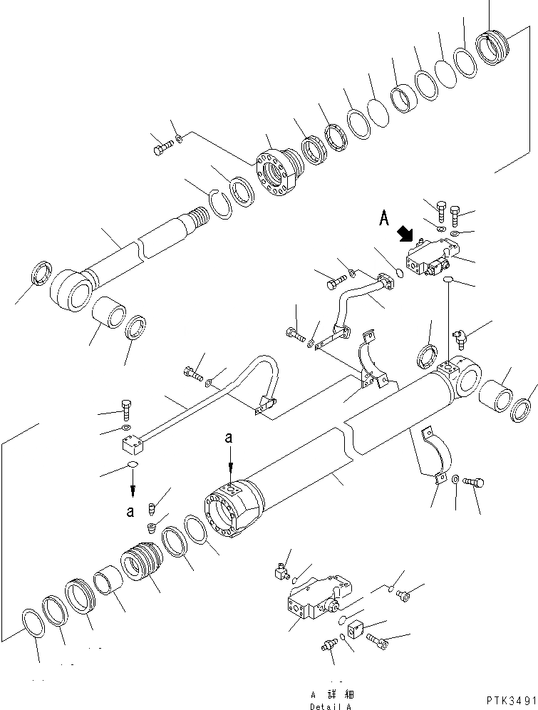 Схема запчастей Komatsu PW170ES-6K - ЦИЛИНДР СТРЕЛЫ(ЛЕВ.) (ДЛЯ 2-СЕКЦИОНН. СТРЕЛЫ)(№K-K8) T РАБОЧЕЕ ОБОРУДОВАНИЕ