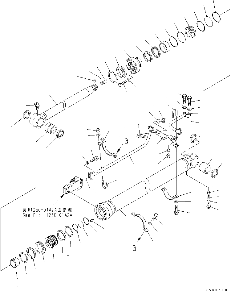 Схема запчастей Komatsu PW170ES-6K - ЦИЛИНДР РУКОЯТИ(С КЛАПАН БЕЗОПАСНОСТИ) (ДЛЯ 2-СЕКЦИОНН. СТРЕЛЫ)(№K-) T РАБОЧЕЕ ОБОРУДОВАНИЕ