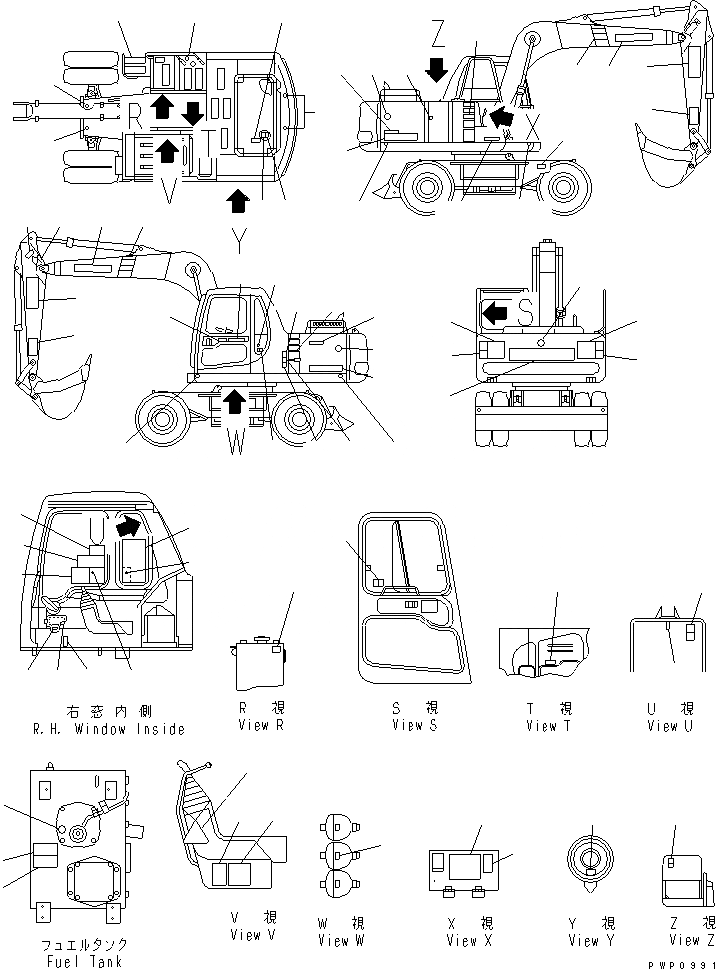 Схема запчастей Komatsu PW170ES-6K - МАРКИРОВКА (ГЕРМАН.)(№K-K) U МАРКИРОВКА