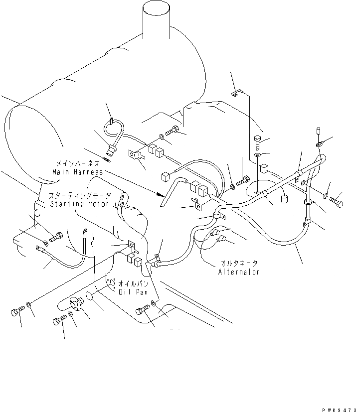 Схема запчастей Komatsu PW170ES-6K-KA - ЭЛЕКТРОПРОВОДКА (Э/ПРОВОДКА ДВИГАТЕЛЯ)(№K-) КОМПОНЕНТЫ ДВИГАТЕЛЯ