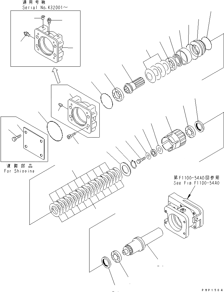 Схема запчастей Komatsu PW170ES-6K-KA - ТРАНСМИССИЯ (ВНУТР. ЧАСТИ) (/) СИЛОВАЯ ПЕРЕДАЧА