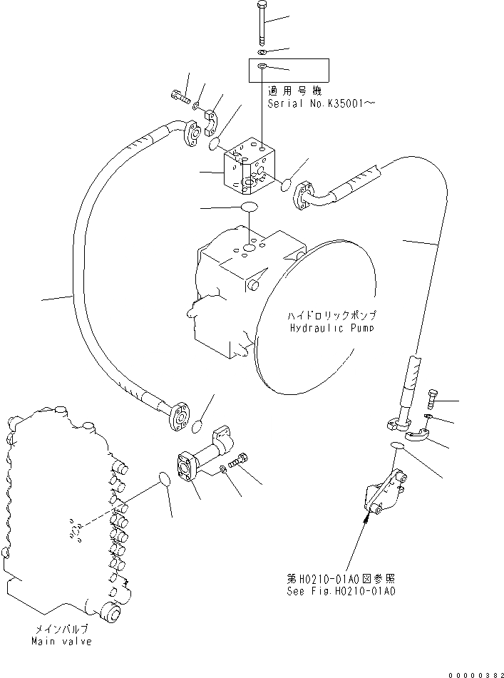 Схема запчастей Komatsu PW170ES-6K-KA - ЛИНИЯ ПОДАЧИ(№K9-) ГИДРАВЛИКА