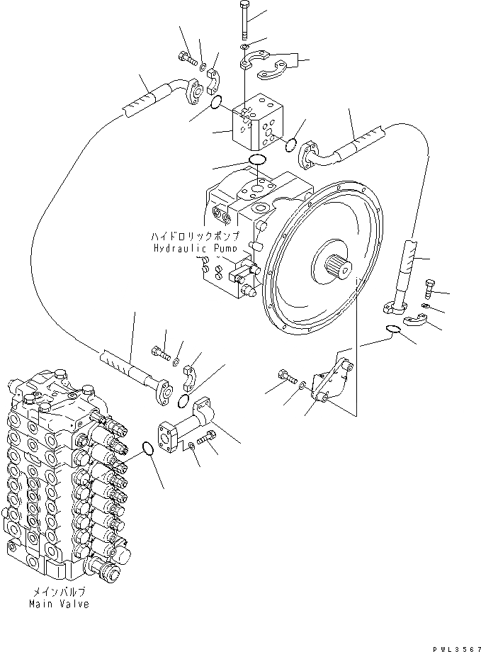 Схема запчастей Komatsu PW170ES-6K-KA - ЛИНИЯ ПОДАЧИ (KA СПЕЦ-Я.)(№K-K) ГИДРАВЛИКА
