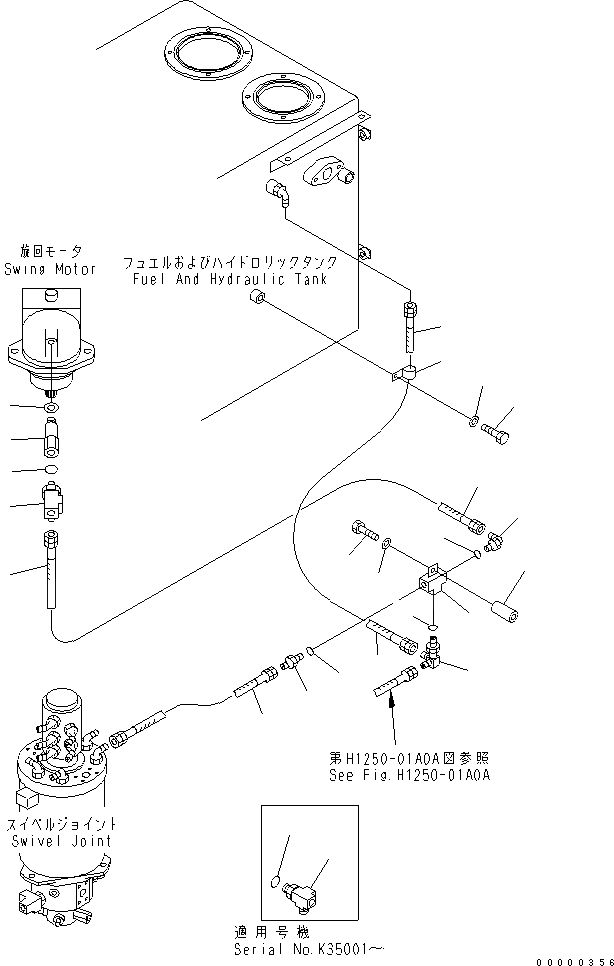 Схема запчастей Komatsu PW170ES-6K-KA - ВОЗВРАТН. ЛИНИЯ (/)(№K-) ГИДРАВЛИКА